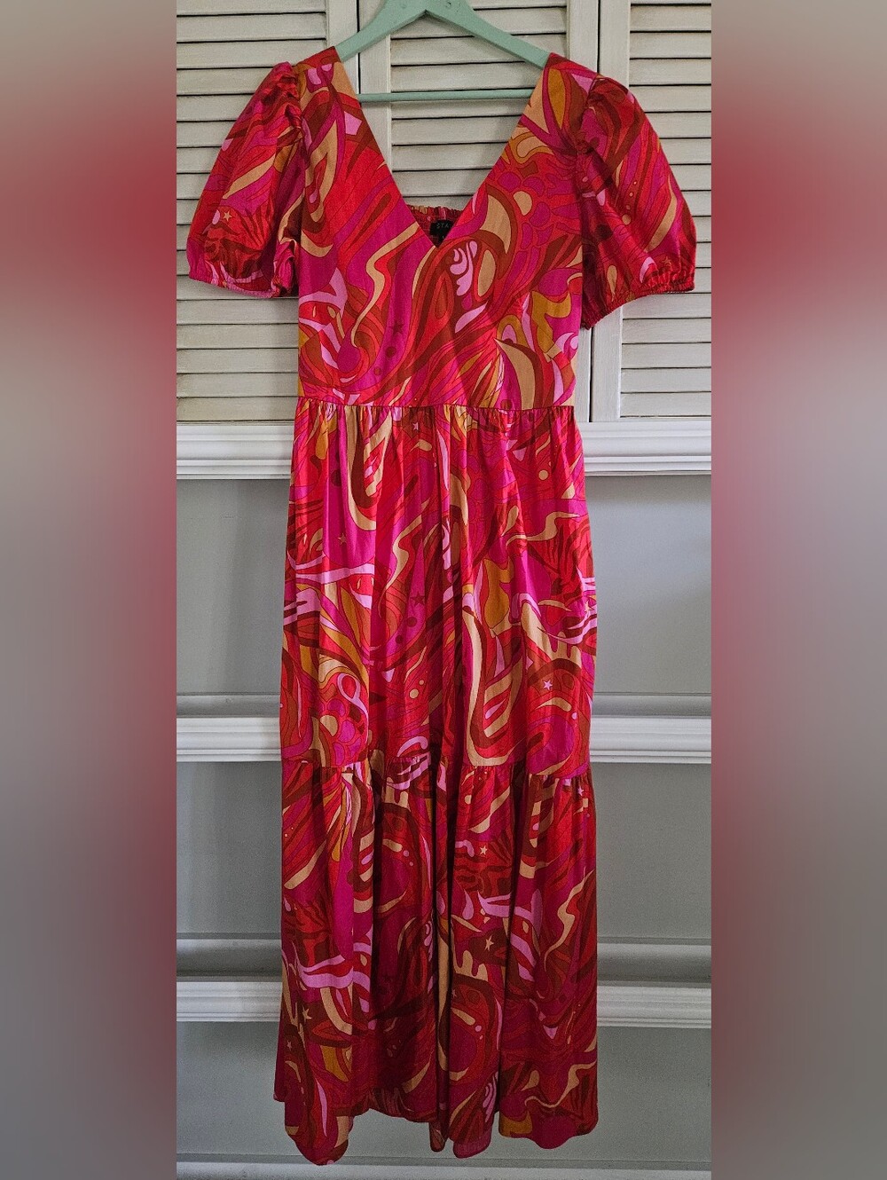 Anthropologie 1.STATE Psychedelic Cutout Maxi Dress Large NEW